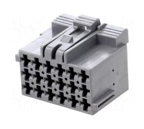 Connector: rectangular | plug | female | JPT | for cable | PIN: 18 | grey