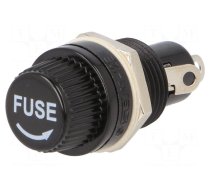 Fuse holder | cylindrical fuses | 5x20mm | 10A | 250V | on panel