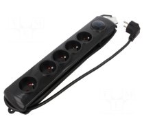 Plug socket strip: protective | Sockets: 5 | 230VAC | 10A | black