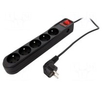 Plug socket strip: protective | Sockets: 5 | 250VAC | 10A | black