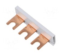 Busbar | 16mm2 | Poles: 1 | Urated: 400V | fork | Pitch: 17.8mm | L: 50mm