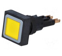 Switch: push-button | 16mm | Stabl.pos: 1 | yellow | filament lamp