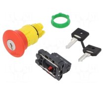 Switch: emergency stop with key | 22mm | NC | red | none | 3A/240VAC