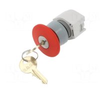 Switch: emergency stop with key | 22mm | Stabl.pos: 2 | red | none