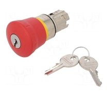 Switch: emergency stop with key | 22mm | Stabl.pos: 2 | red | IP67