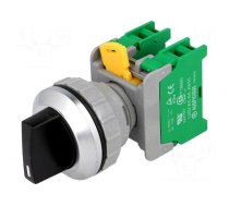 Switch: rotary | 30mm | Stabl.pos: 3 | NO x2 | black | IP65 | SS30 | Ø30mm