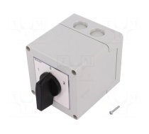 Switch: reversing cam switch | Stabl.pos: 3 | 16A | 1-0-2 | in housing