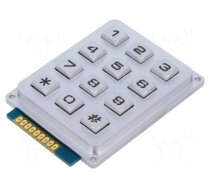 Keypad: metal | No.of butt: 12 | LED | metal | 200mΩ | 1.2N | 20mA | W: 51mm