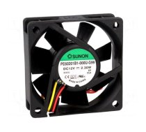 Fan: DC | axial | 12VDC | 60x60x20mm | 46.72m3/h | 39dBA | ball bearing