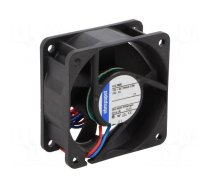 Fan: DC | axial | 12VDC | 60x60x25mm | 42m3/h | 41dBA | slide bearing