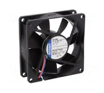 Fan: DC | axial | 12VDC | 80x80x25mm | 58m3/h | 27dBA | ball bearing