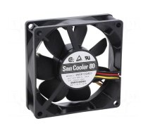 Fan: DC | axial | 12VDC | 80x80x25mm | 90m3/h | 40dBA | ball bearing