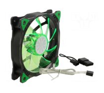 Fan: DC | axial | 12VDC | 120x120x25mm | 23.2dBA | slide bearing | green