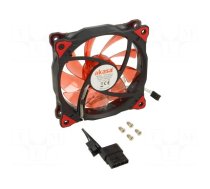 Fan: DC | axial | 12VDC | 120x120x25mm | 23.2dBA | slide bearing | red