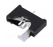 Socket | 2032,CR2032 | Batt.no: 1 | vertical,THT | H: 21.43mm | black