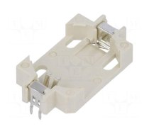 Socket | CR2032,DL2032 | Batt.no: 1 | horizontal,THT | H: 5.5mm | white