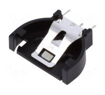 Socket | CR2032,DL2032 | Batt.no: 1 | vertical,THT | H: 16.9mm | black