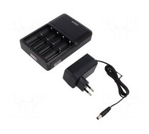 Charger: for rechargeable batteries | Li-Ion,Ni-Cd,Ni-MH | 1A