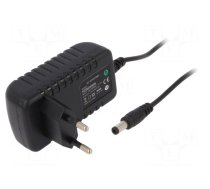 Power supply: switched-mode | mains,plug | 24VDC | 0.5A | 12W | Plug: EU