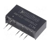 Converter: DC/DC | 1W | Uin: 4.5÷5.5V | Uout: 9VDC | Uout2: -9VDC | SIP7