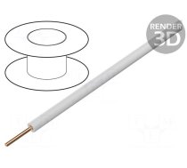 Wire | TDY | wire | Cu | PVC | white | 150V | Package: 500m | Øcore: 0.5mm