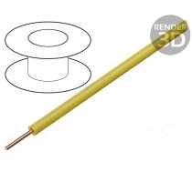 Wire | TDY | solid | Cu | PVC | yellow | 150V | Package: 500m | Øcore: 0.5mm