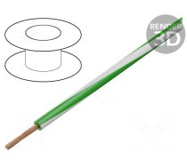 Wire | H05V-K,LgY | stranded | Cu | 0.35mm2 | PVC | green-white | 200m