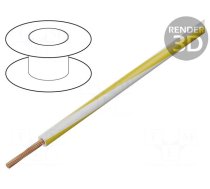 Wire | H05V-K,LgY | stranded | Cu | 0.35mm2 | PVC | white-yellow | 200m