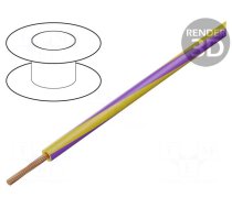 Wire | H05V-K,LgY | stranded | Cu | 0.35mm2 | PVC | yellow-violet | 200m