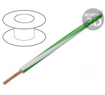 Wire | H05V-K,LgY | stranded | Cu | 0.35mm2 | PVC | white-green | 200m