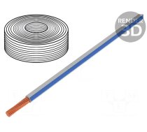 Wire | LiY | stranded | Cu | 0.25mm2 | PVC | white-blue | 900V | 250m