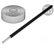 Wire | stranded | Cu | 0.5mm2 | PVC | black | 60V | 10m | Class: 5 | 1x0.5mm2