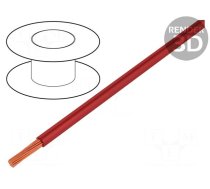 Wire | H05V-K,LgY | stranded | Cu | 1mm2 | PVC | red | 300V,500V | 10m