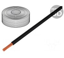 Wire | stranded | Cu | 0.14mm2 | PVC | black | 60V | 10m | 1x0.14mm2