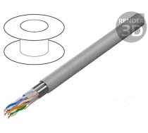 Wire | F/UTP | 4x2x24AWG | 6 | solid | CCA | PVC | grey | 100m | Øcable: 6.2mm