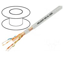 Wire | HELUKAT® 300,U/UTP | 4x2x24AWG | 6 | solid | Cu | PVC | grey | 305m