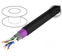 Wire | S/FTP | 4x2x23AWG | 7 | industrial Ethernet | wire | Cu | PE | black