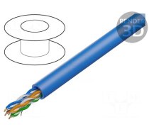 Wire | U/UTP | 4x2x23AWG | 6 | solid | Cu | LSZH | blue | 305m | Øcable: 5.4mm