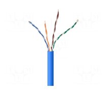 Wire | U/UTP | 4x2x24AWG | 5e | solid | CCA | PVC | blue | 305m | Øcable: 5.4mm