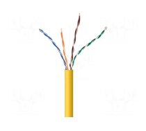 Wire | U/UTP | 4x2x24AWG | 5e | solid | CCA | PVC | yellow | 305m | Cablexpert