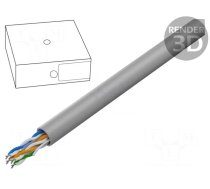 Wire | U/UTP | 4x2x24AWG | 6 | solid | CCA | PVC | grey | 100m | Øcable: 6mm