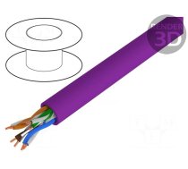 Wire | U/UTP | 4x2x23AWG | 6 | solid | Cu | LSZH | violet | 500m | CPR: Dca