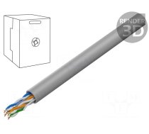 Wire | U/UTP | 4x2x24AWG | 6 | solid | Cu | PVC | grey | 305m | Øcable: 6mm
