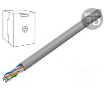 Wire | U/UTP | 4x2x24AWG | 6 | stranded | CCA | PVC | grey | 305m | Øcable: 6mm