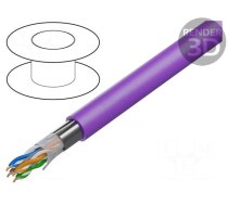 Wire | U/UTP | 4x2x23AWG | 6a | solid | Cu | LSZH | violet | 305m | 72V | 1000ft