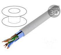 Wire | F/UTP,UNITRONIC® LAN 200 | 4x2x24AWG | 5e | wire | Cu | PVC | grey