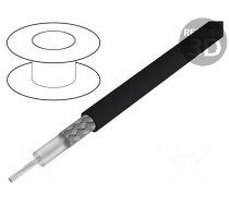 Wire: coaxial | RG-H58CU | stranded | Cu | PE | black | 5.4mm