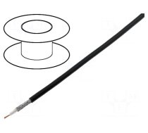 Wire: coaxial | RG174 | PVC | black | 250m | Øcable: 2.7mm