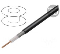 Wire: coaxial | RG174AU | stranded | CCA | PVC | black | 2.8mm | CPR: Eca