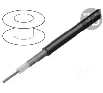 Wire: coaxial | RG223U | solid | Cu | PVC | black | 5.4mm | CPR: Eca